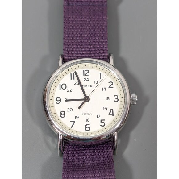 Timex Weekender Indigo Watch 38mm Face Purple Fabric Strap Casual Style - Picture 1 of 9